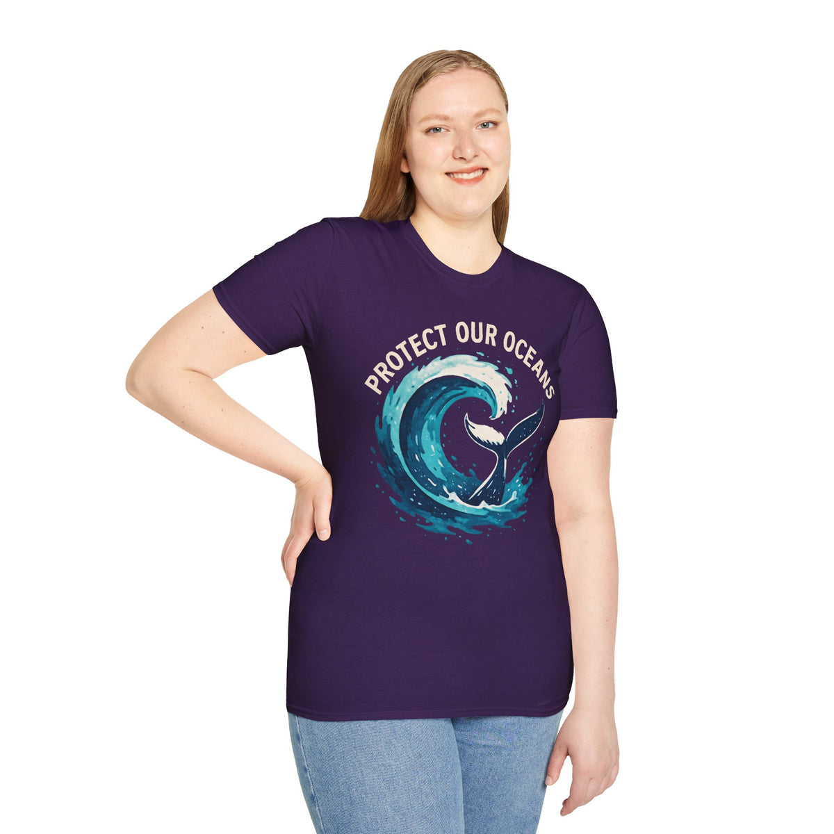 "Protect Our Oceans" Wave Whale Conservation T-Shirt