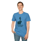 "Wander Often" Hiker on Cliff T-Shirt