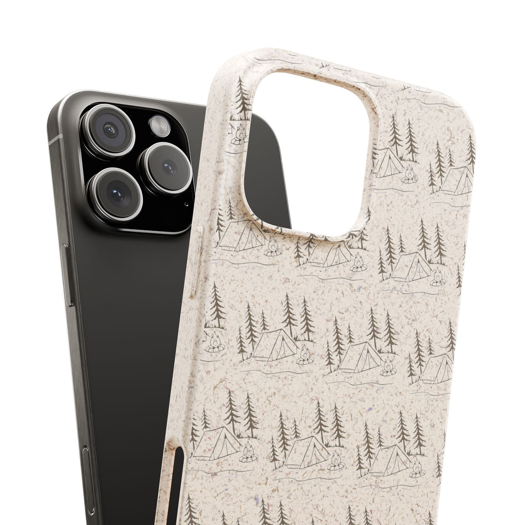 Biodegradable Phone Case — Eco-Friendly Forest Sketch Pattern