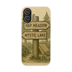 Biodegradable Phone Case — 'Nap Meadow' Mystic Lake Camping Design
