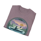 Kayak Sunset T‑Shirt — "Drift Into The Quiet Places" Outdoor Relaxation Tee
