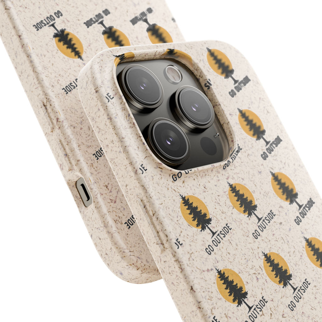 Biodegradable Phone Case — 'Go Outside' Recycled Eco-Friendly iPhone Cover