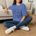 Bear & Pines T-Shirt — Minimal Line Drawing Woodland Tee