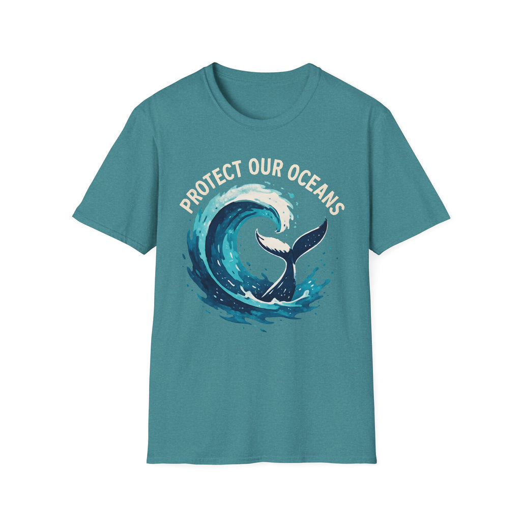 "Protect Our Oceans" Wave Whale Conservation T-Shirt