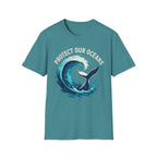 "Protect Our Oceans" Wave Whale Conservation T-Shirt