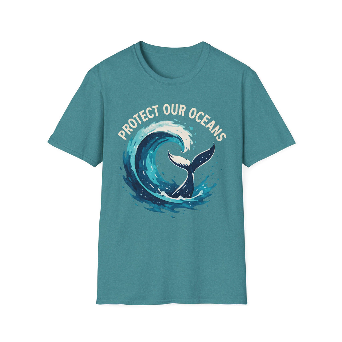 "Protect Our Oceans" Wave Whale Conservation T-Shirt