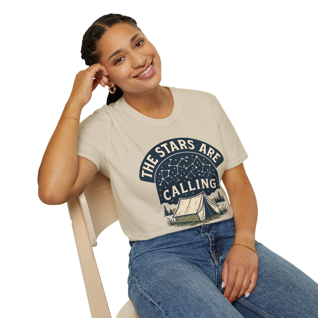 "The Stars Are Calling" Camping Tent Stargazing T-Shirt