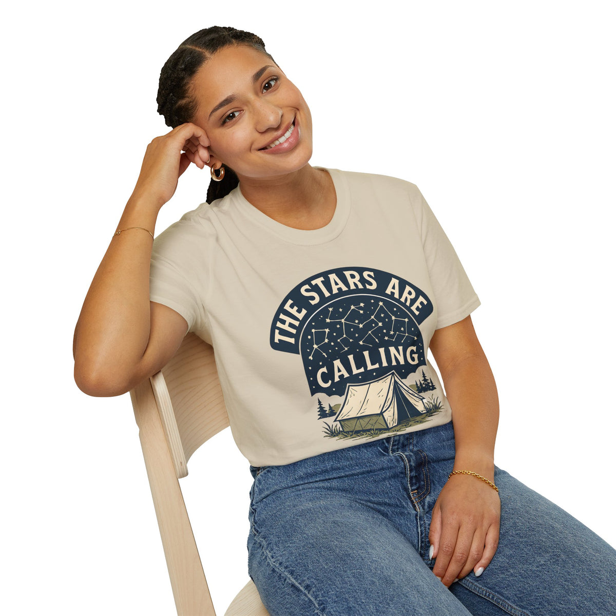 "The Stars Are Calling" Camping Tent Stargazing T-Shirt