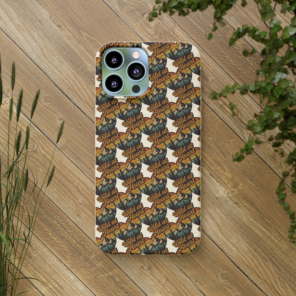Eco-Friendly Phone Case — Vintage Camper Pattern Biodegradable iPhone Cover