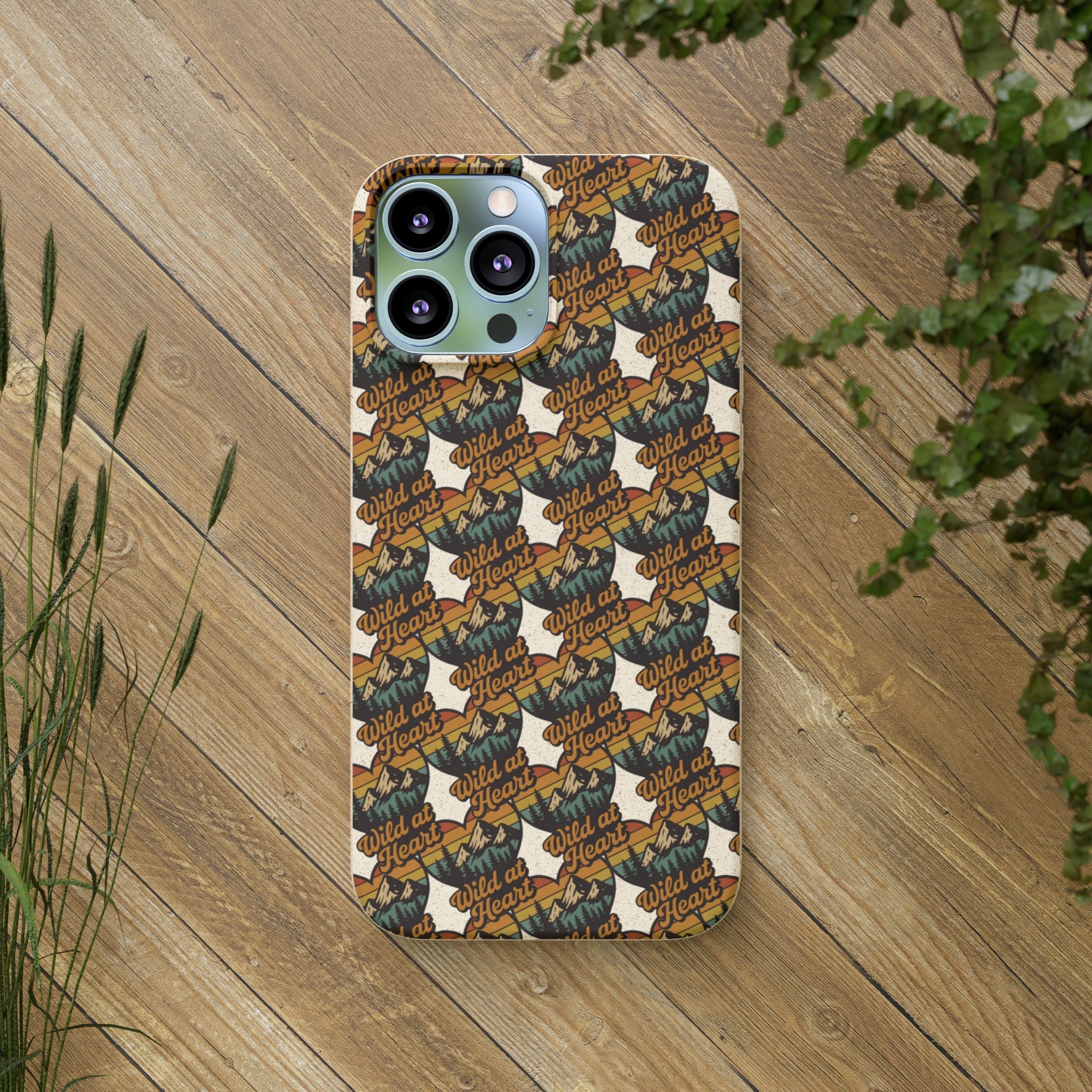 Eco-Friendly Phone Case — Vintage Camper Pattern Biodegradable iPhone Cover