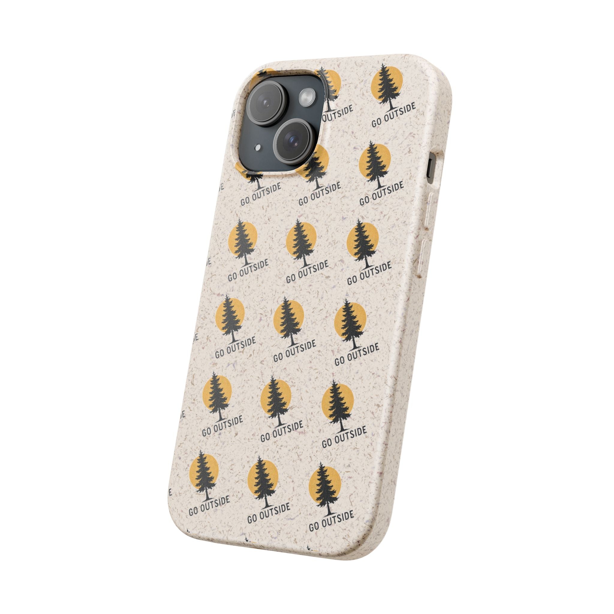 Biodegradable Phone Case — 'Go Outside' Recycled Eco-Friendly iPhone Cover