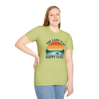 Canoe On The Lake At Sunset "The Lake Is My Happy Place" T-Shirt