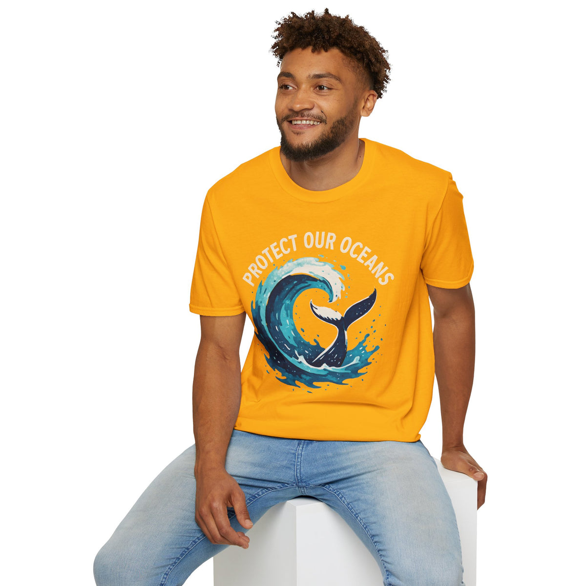 "Protect Our Oceans" Wave Whale Conservation T-Shirt