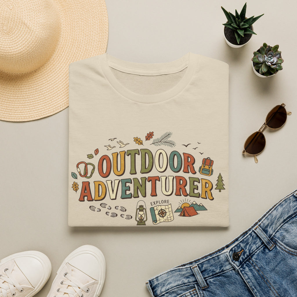 "Outdoor Adventurer" T‑Shirt Camping, Hiking & Exploration Graphic Tee Shirt