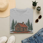 Vintage Cozy Cabin T-Shirt — Faded Pine Tree Cabin Tee