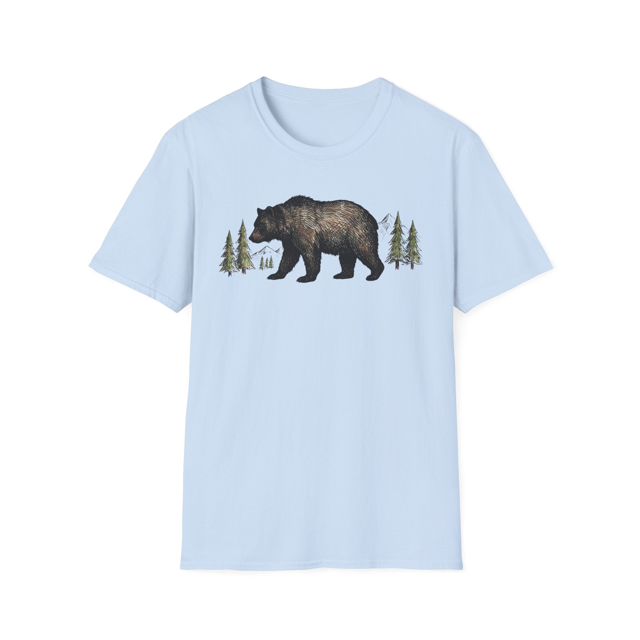 Bear & Forest T‑Shirt - Rustic Woodland Graphic Tee