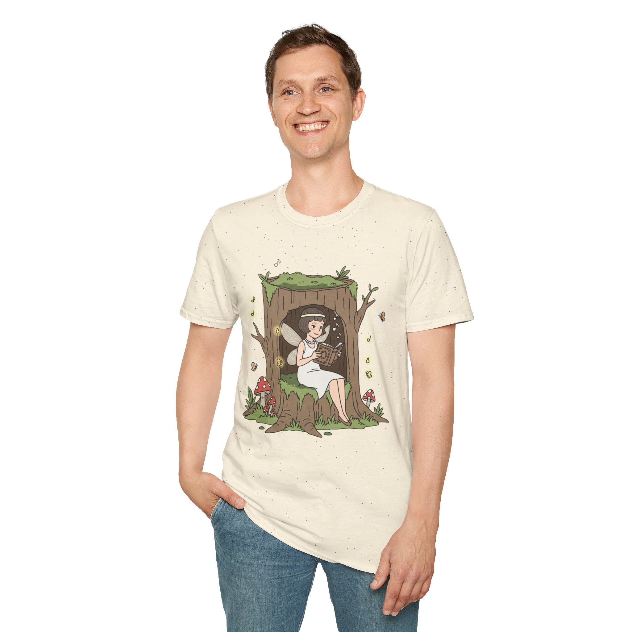 Forest Flapper Fairy Reading in Tree Hollow T-Shirt