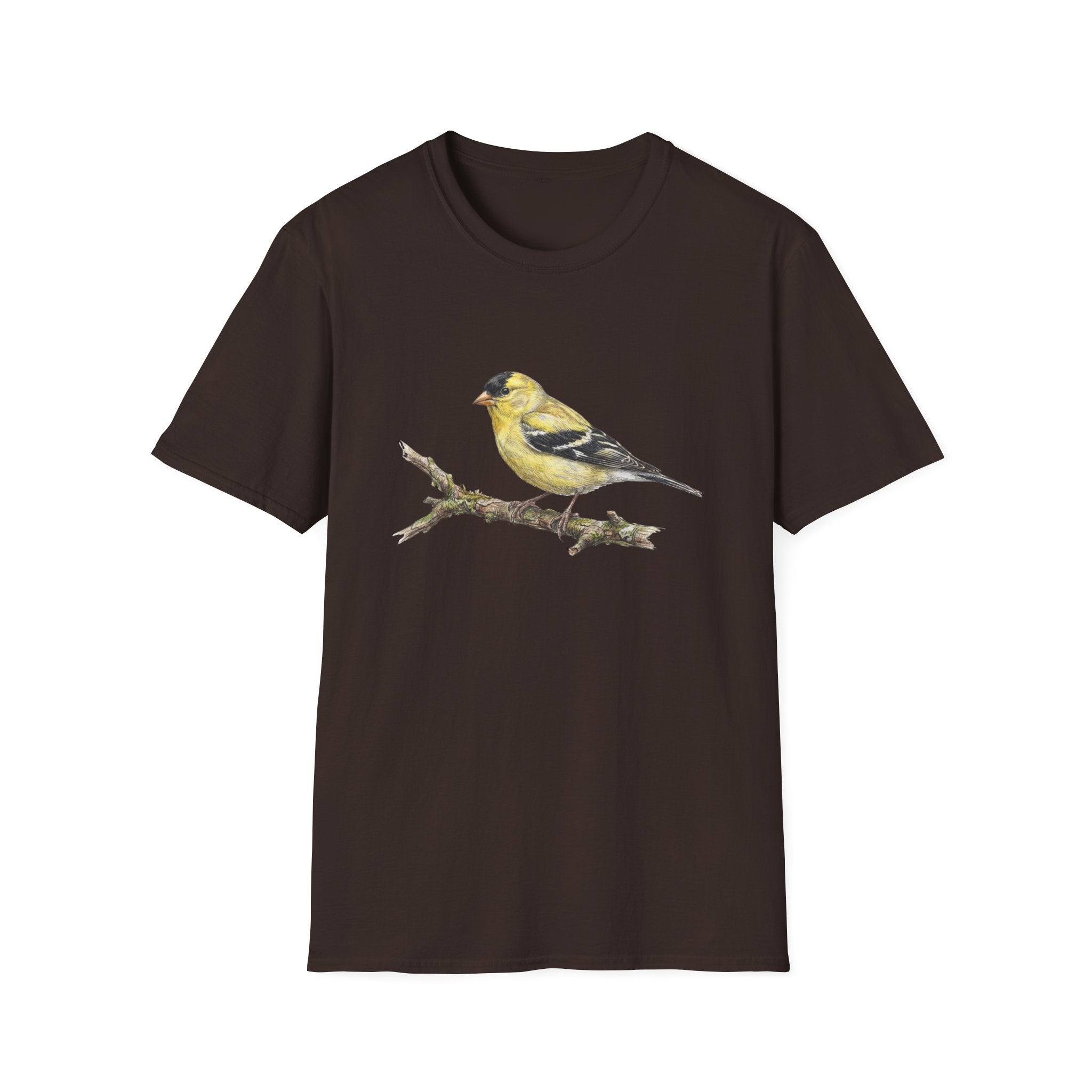 Goldfinch Bird T-Shirt – Vintage Watercolor Songbird Tee