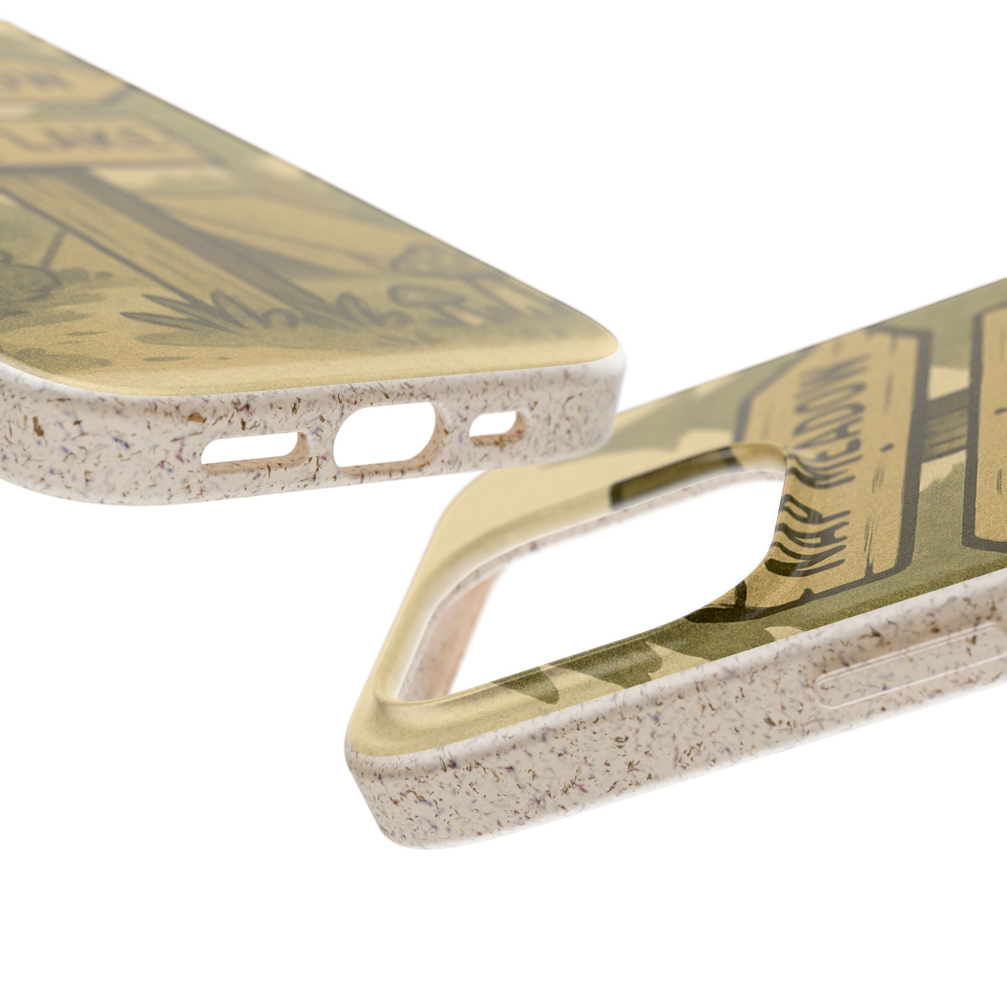 Biodegradable Phone Case — 'Nap Meadow' Mystic Lake Camping Design