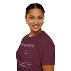 Into The Wild Canoe T-Shirt - Minimal Night Sky Lake Camping Tee