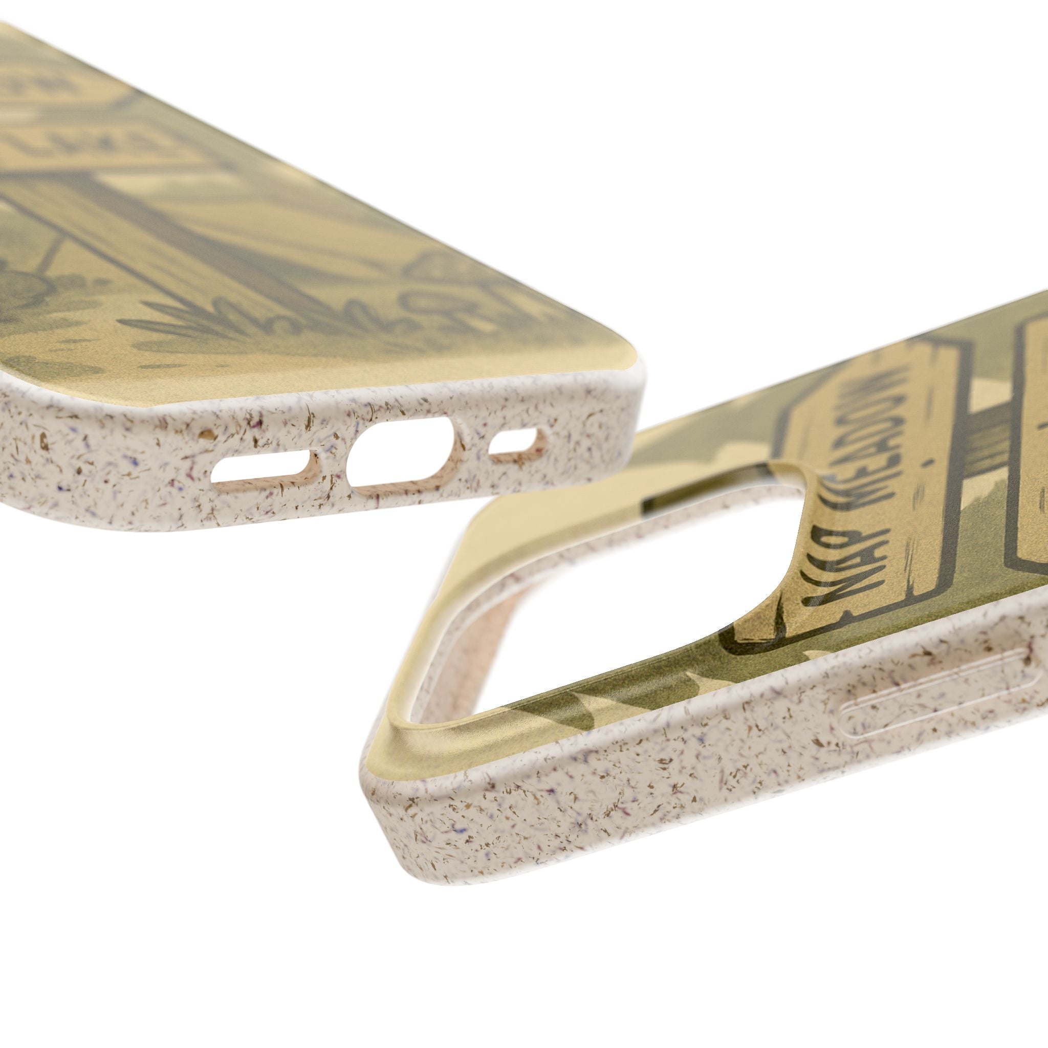 Biodegradable Phone Case — 'Nap Meadow' Mystic Lake Camping Design