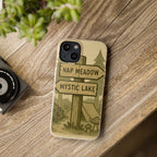 Biodegradable Phone Case — 'Nap Meadow' Mystic Lake Camping Design