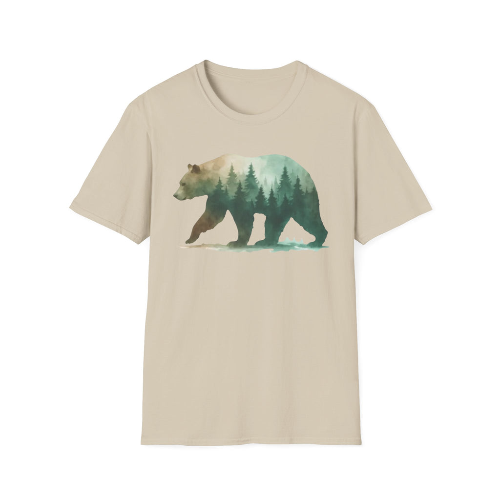 Forest Bear T-Shirt — Watercolor Woodland Bear Graphic Tee Shirt
