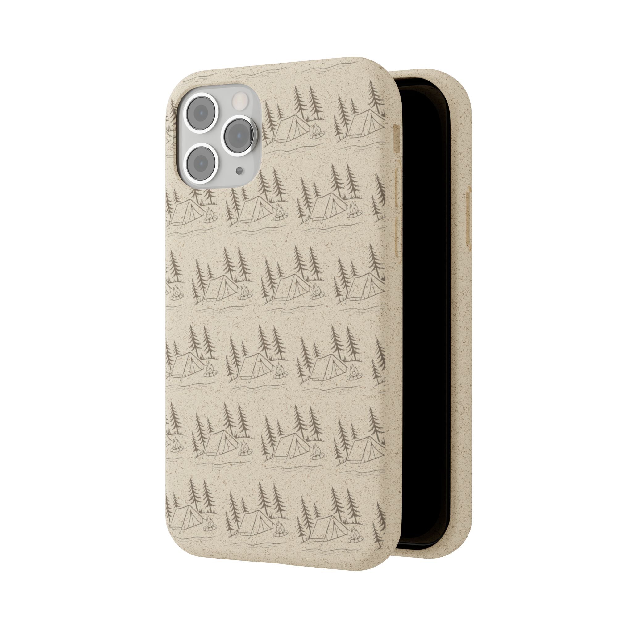 Biodegradable Phone Case — Eco-Friendly Forest Sketch Pattern