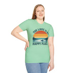 "The Lake Is My Happy Place" Canoe On The Lake At Sunset T-Shirt