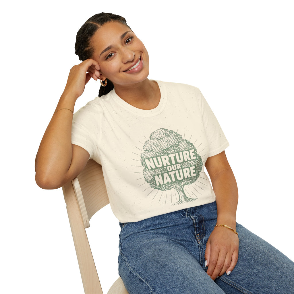 "Nurture Our Nature" Tree T-Shirt – Eco-Friendly Conservation Tee Shirt