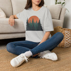 Nature Sunset T-Shirt — Vintage Pine Forest Tee