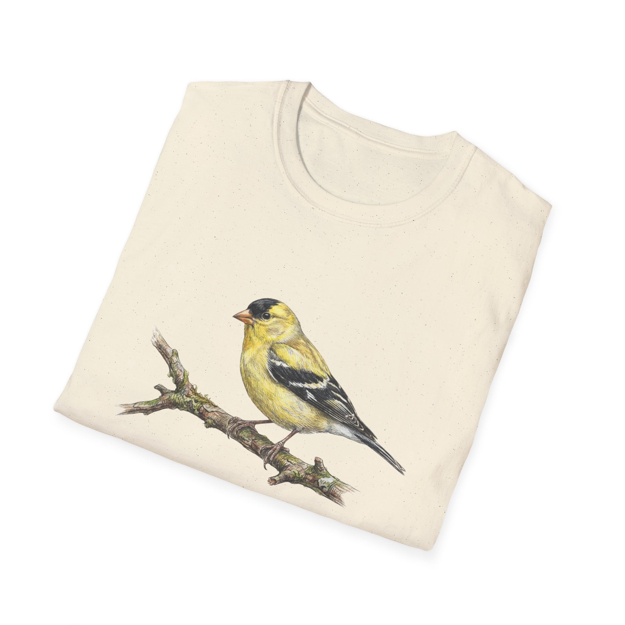 Goldfinch Bird T-Shirt – Vintage Watercolor Songbird Tee
