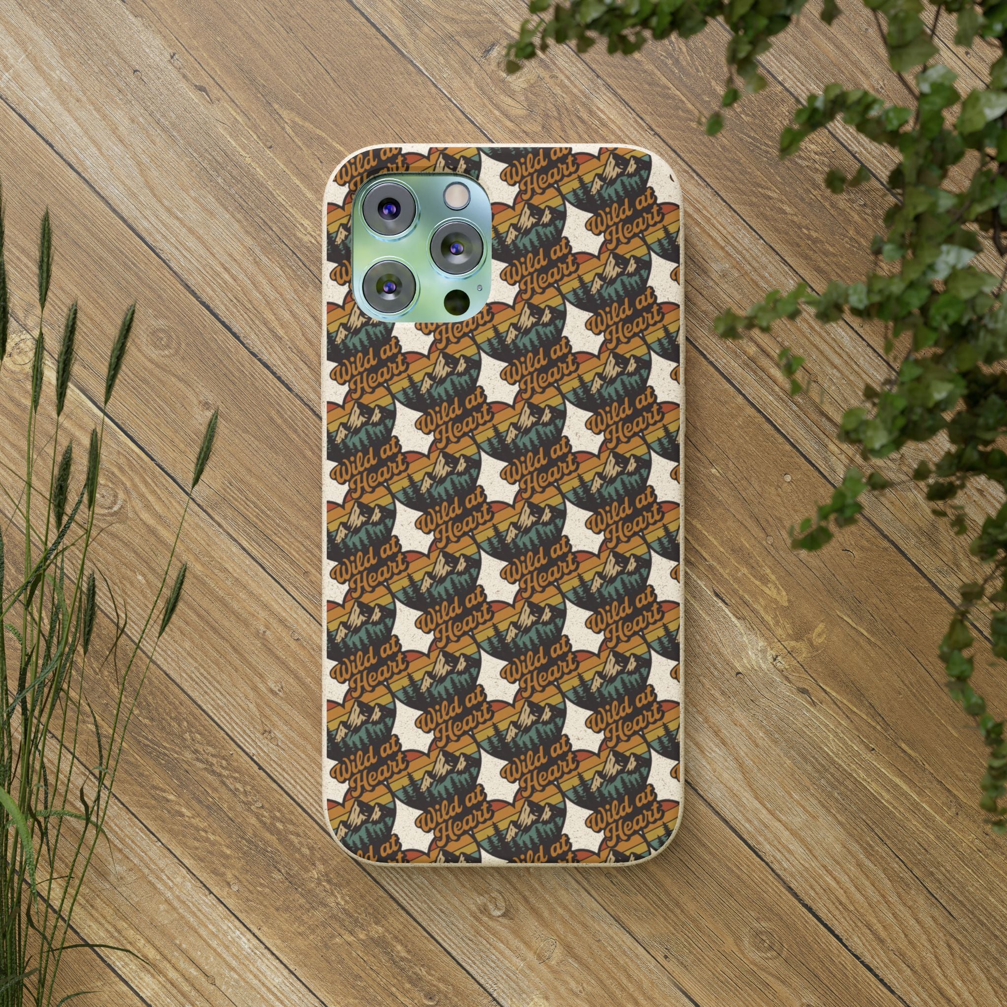 Eco-Friendly Phone Case — Vintage Camper Pattern Biodegradable iPhone Cover