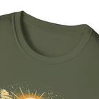 T-Shirt — "Into The Woods I Go" Vintage Forest Sunset Tee