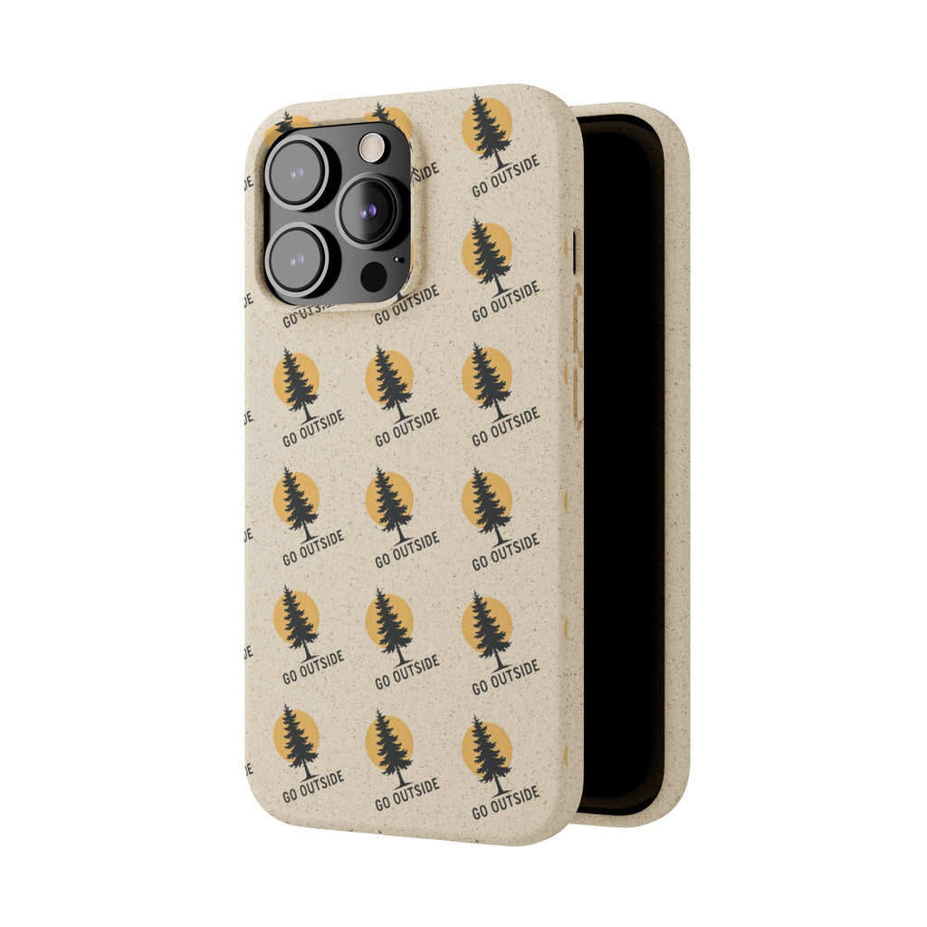 Biodegradable Phone Case — 'Go Outside' Recycled Eco-Friendly iPhone Cover