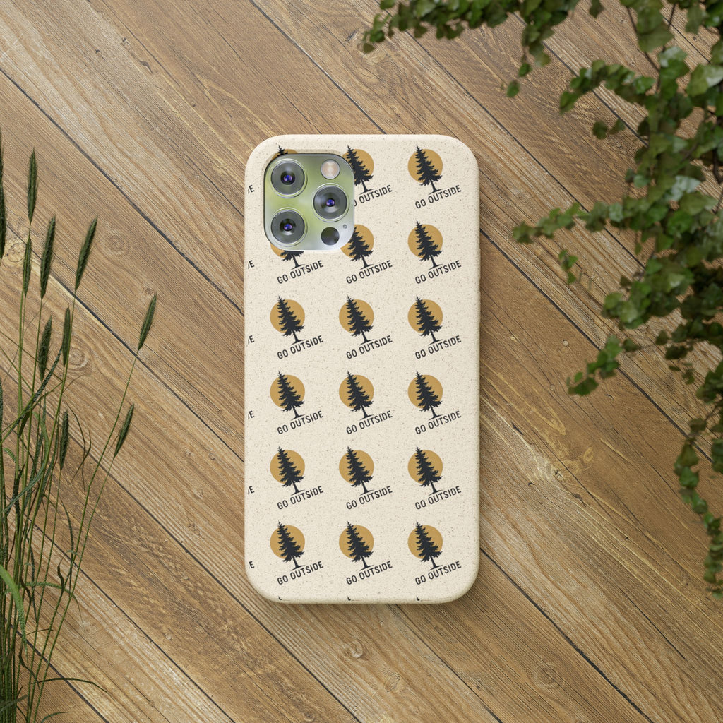 Biodegradable Phone Case — 'Go Outside' Recycled Eco-Friendly iPhone Cover