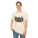 Vintage Cozy Cabin T-Shirt — Faded Pine Tree Cabin Tee