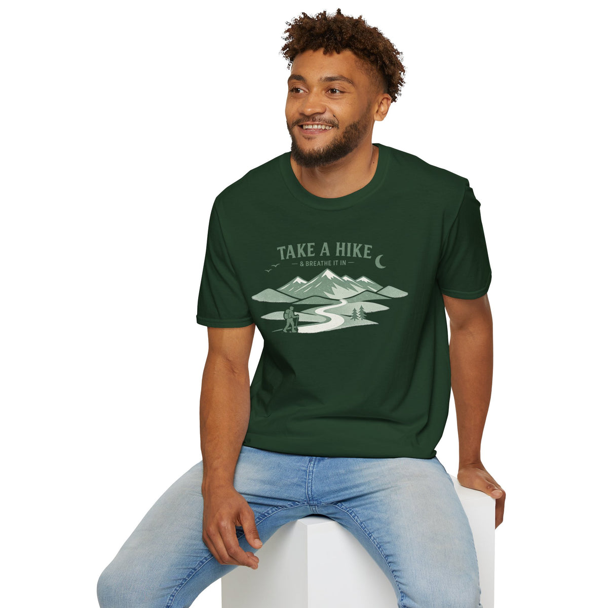 "Take A Hike & Breathe It In" Outdoor Hiking Graphic Tee
