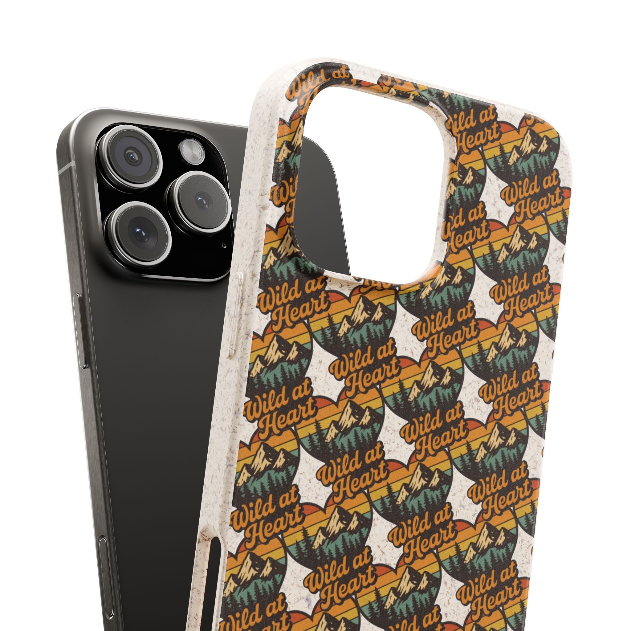 Eco-Friendly Phone Case — Vintage Camper Pattern Biodegradable iPhone Cover