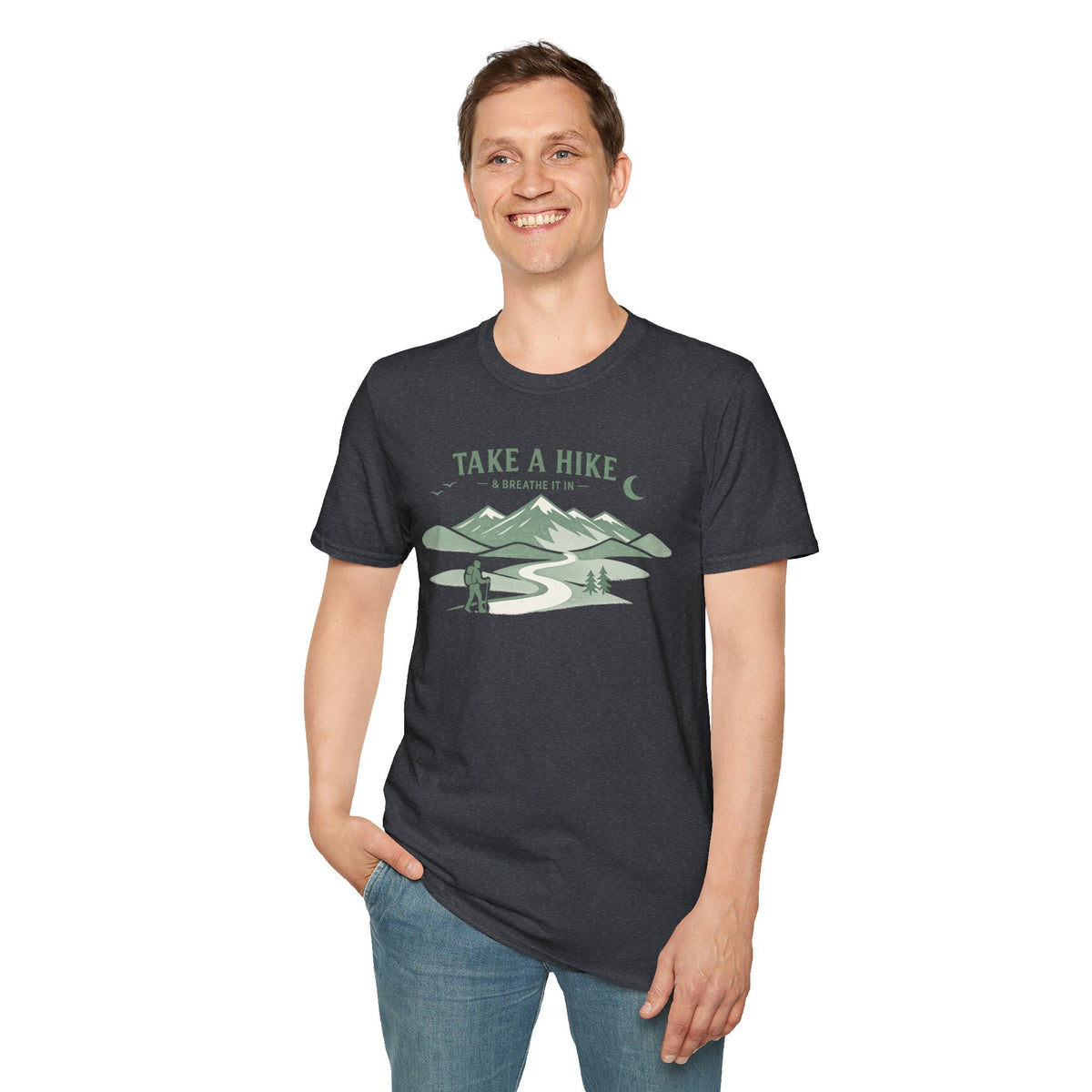 "Take A Hike & Breathe It In" Outdoor Hiking Graphic Tee