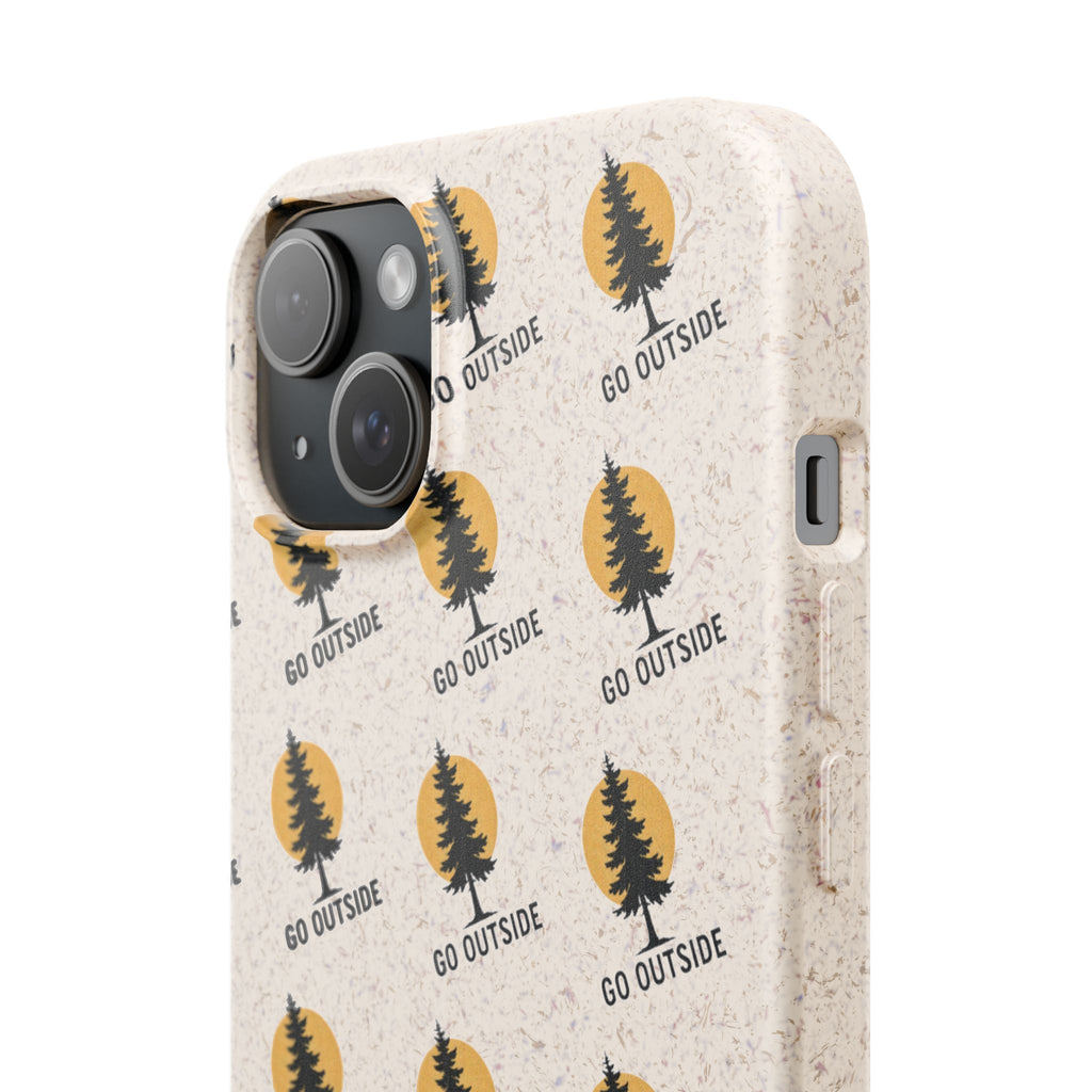 Biodegradable Phone Case — 'Go Outside' Recycled Eco-Friendly iPhone Cover