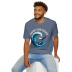 "Protect Our Oceans" Wave Whale Conservation T-Shirt