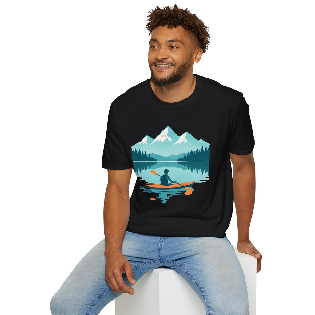 Kayaker on Serene Mountain Lake T-Shirt