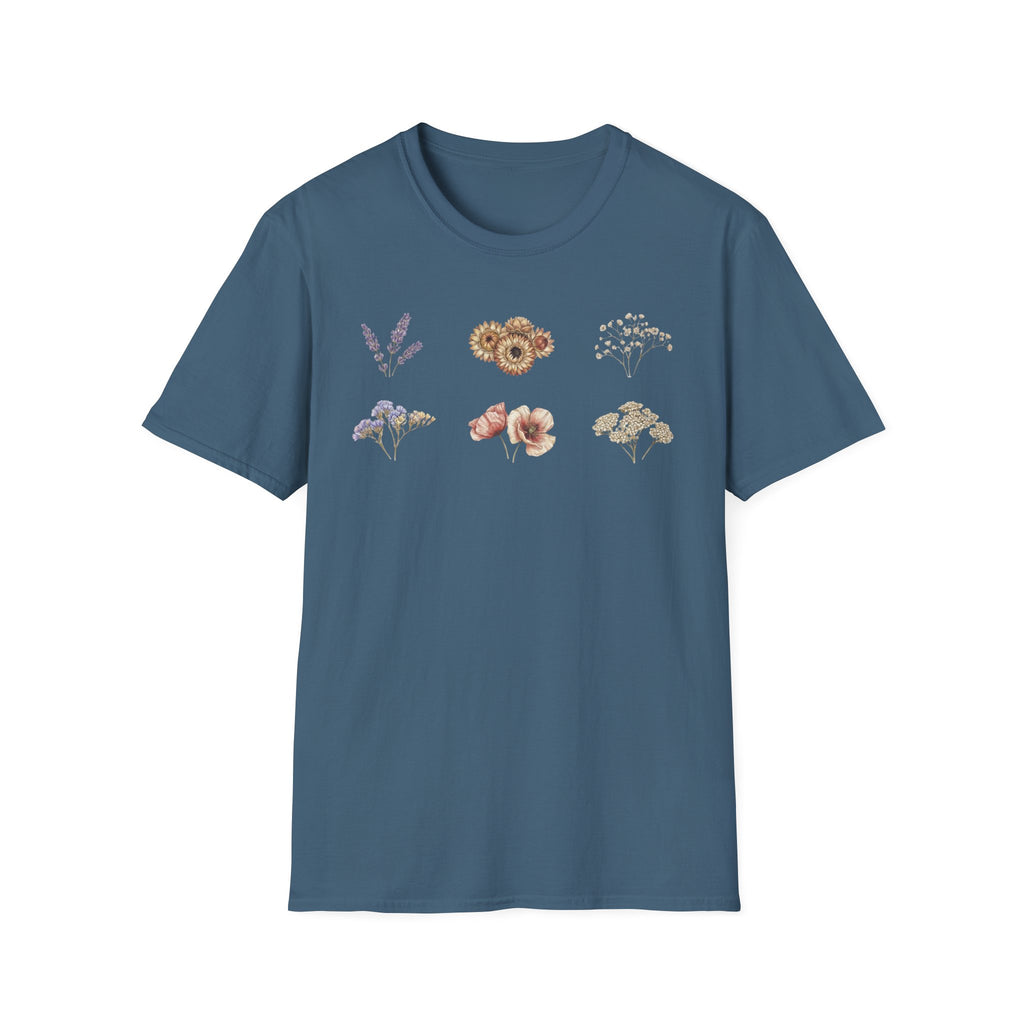 Floral Dried Mini Bouquets T-Shirt — Vintage Botanical Graphic Tee