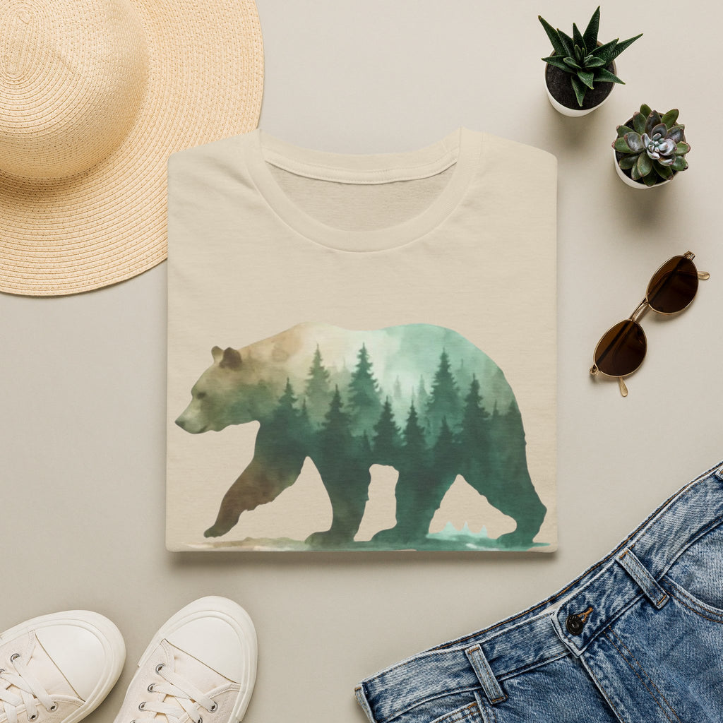 Forest Bear T-Shirt — Watercolor Woodland Bear Graphic Tee Shirt