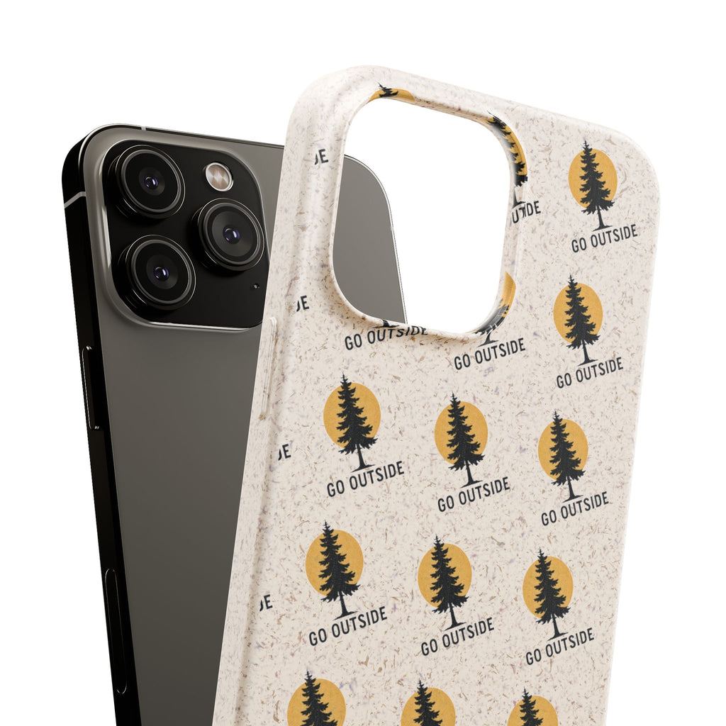 Biodegradable Phone Case — 'Go Outside' Recycled Eco-Friendly iPhone Cover