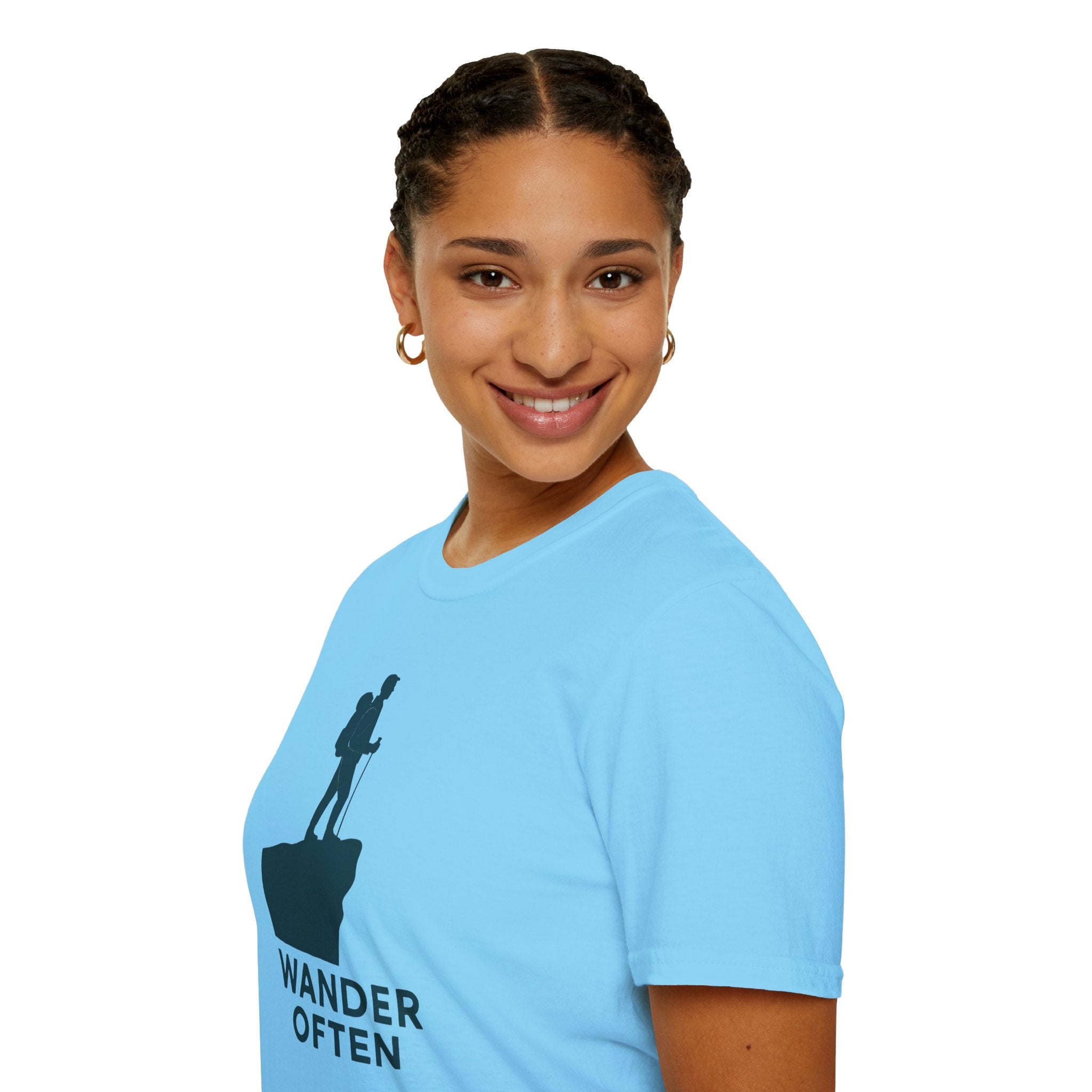 "Wander Often" Hiker on Cliff T-Shirt