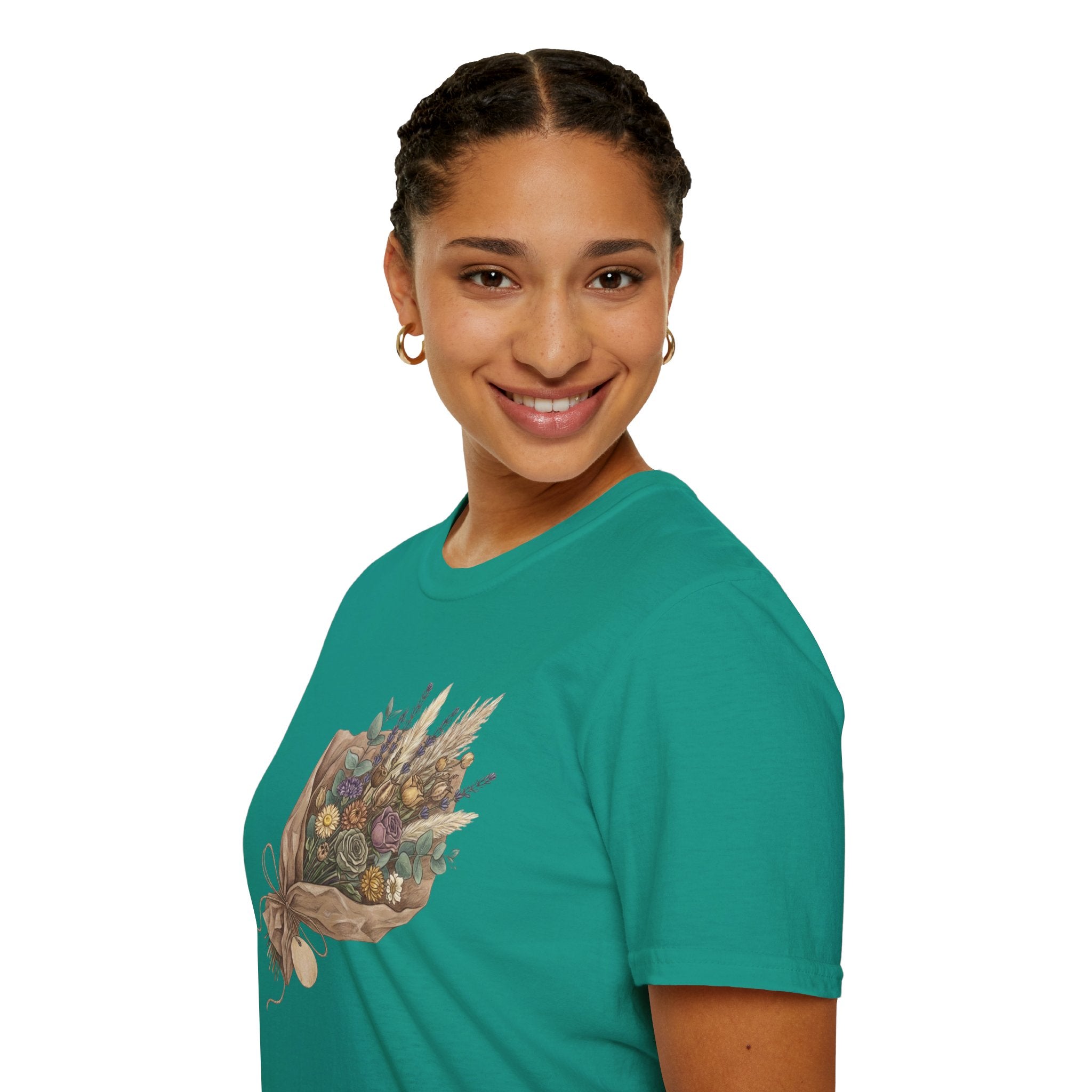 Floral Bouquet Graphic T-Shirt — Rustic Wildflower Bouquet Tee