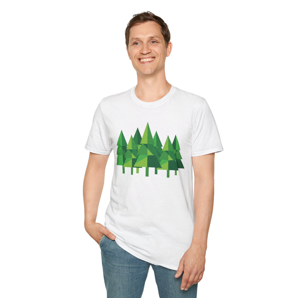 Forest Graphic T-Shirt — Minimal Green Pine Trees Tee