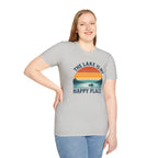 Canoe On The Lake At Sunset "The Lake Is My Happy Place" T-Shirt